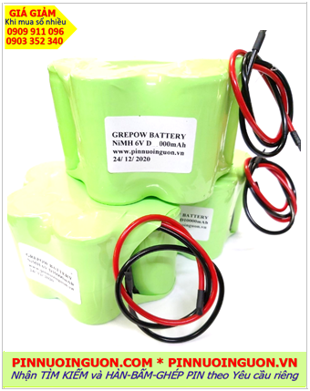 Pin sạc 6v D5000mAh; Pin sạc NiMh NiCd 6v D5000mAh; Pin sạc khối công nghiệp 6v D5000mAh